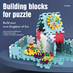 140pc Building Blocks For Kids Gear Type Assembly Toys Birthday Boys/Girls