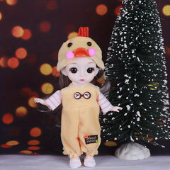 6.69in Yellow Duck Princess Doll Realistic Doll for Girls Dress Up Ornament