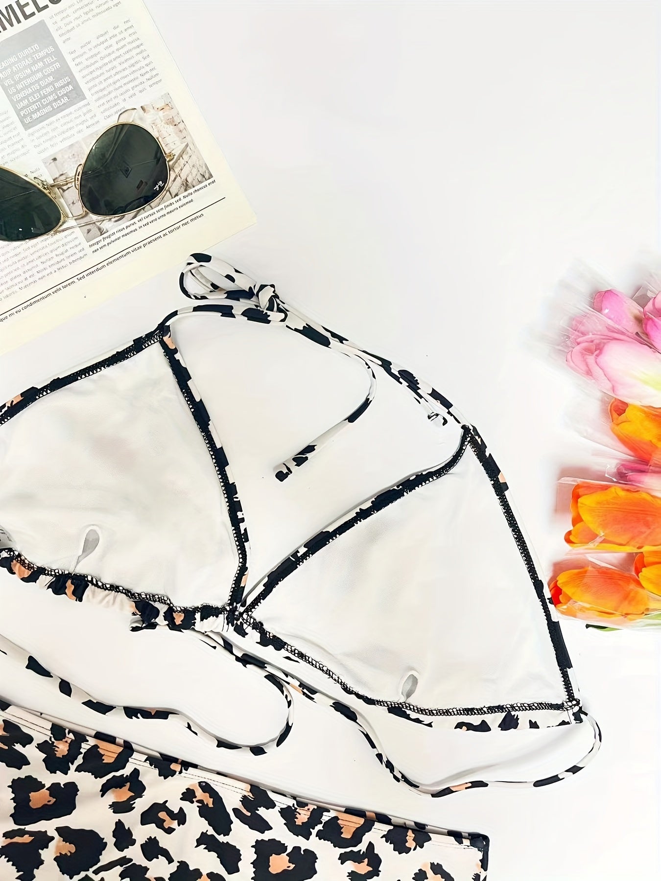 Sexy Leopard Print Bikini Set & Cover Up Skirt