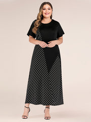 Women's Casual Striped T-Shirt in Navy Blue