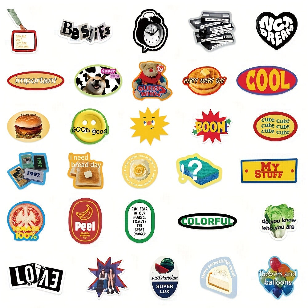 60pcs Graffiti Stickers Laptop Helmet Cup Waterproof Decoration Stickers