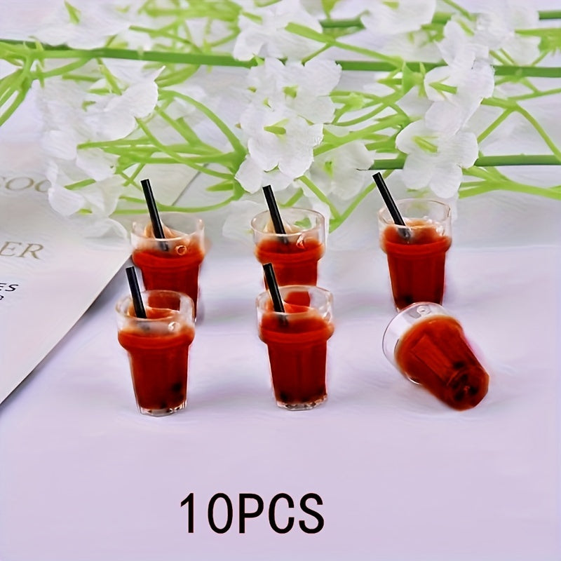 Milk Coffee Drink Resin Charms Pendant for Jewelry Making