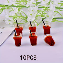 Milk Coffee Drink Resin Charms Pendant for Jewelry Making