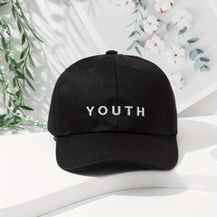 Youth Letter Embroidery Baseball Cap Outdoor Sunshade Breathable Duck Tongue Cap