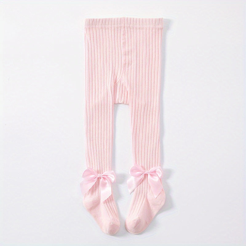 Baby Girls Knitted Leggings with Bowknot for Spring