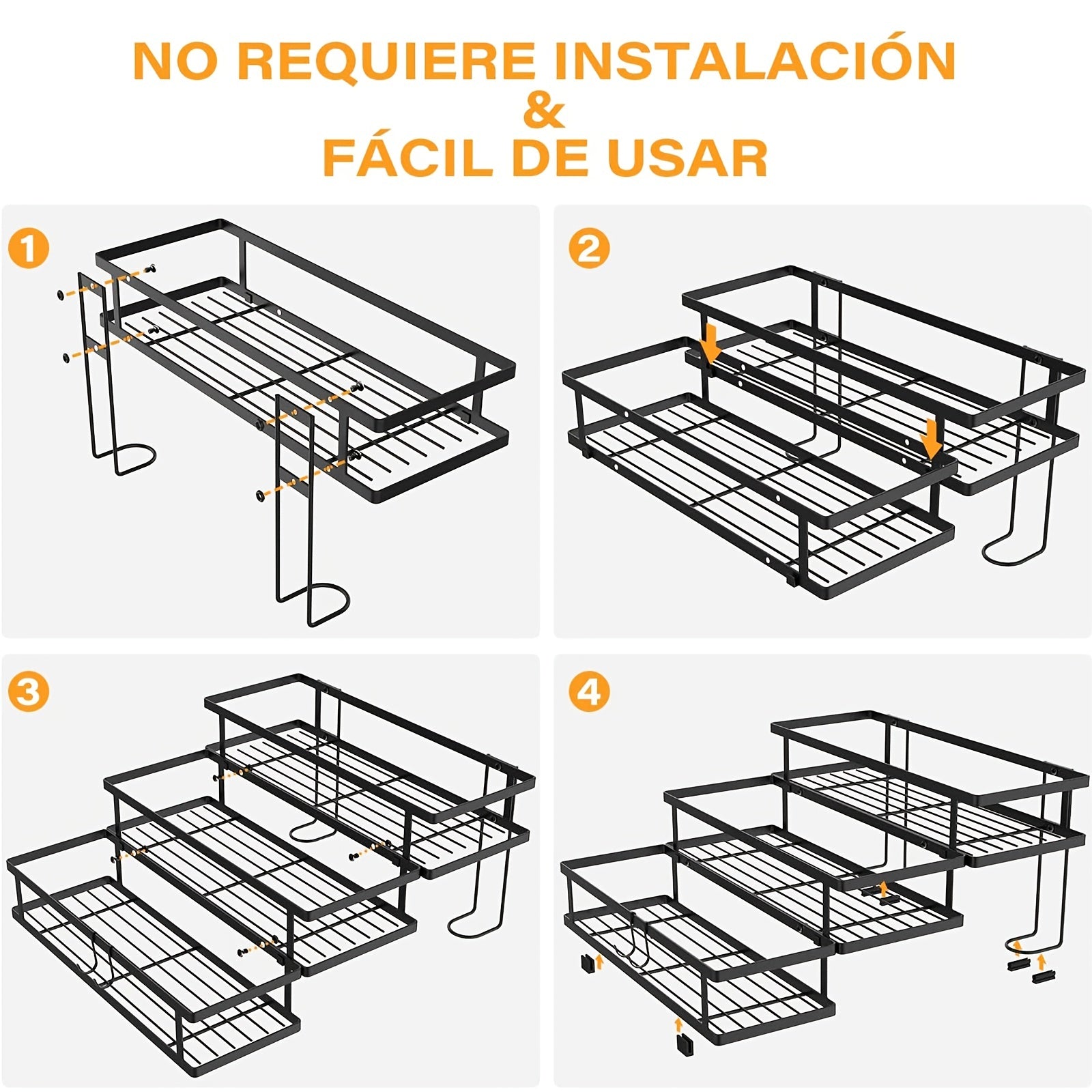 3 Layer Metal Seasoning Storage Rack Countertop Seasoning Organizer