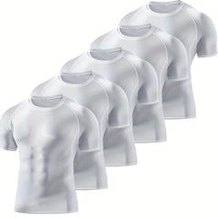 HOPLYNN Men's Compression Shirt Short Sleeve Crew Neck Undershirt