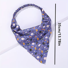 5pcs Halloween Headband Scarf Elastic Turban Skull Pumpkin Print