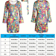 Hippie Printed Costume for Halloween Disco Party