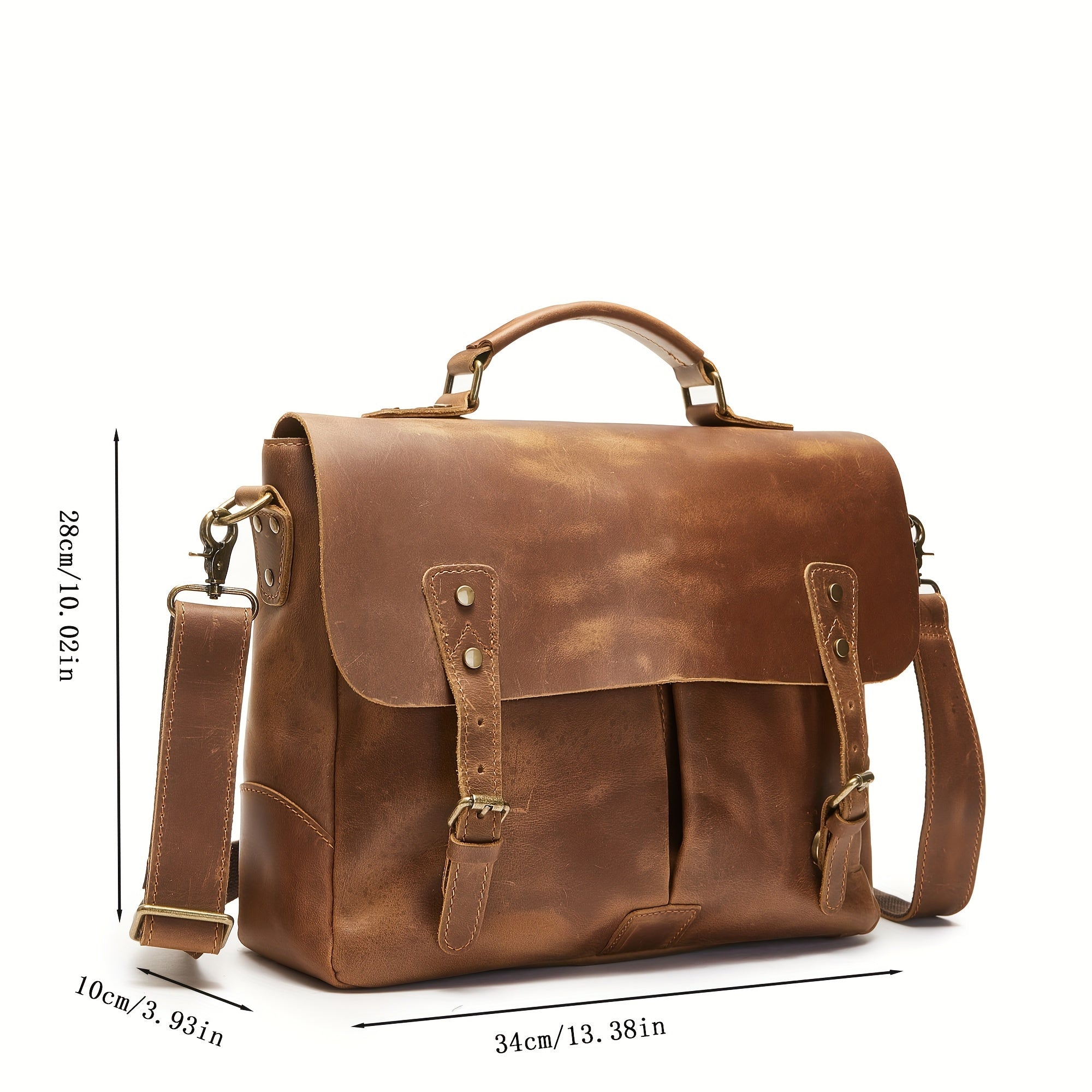 Men's Vintage Large Capacity Briefcase Travel Crossbody Bag