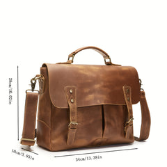 Men's Vintage Large Capacity Briefcase Travel Crossbody Bag