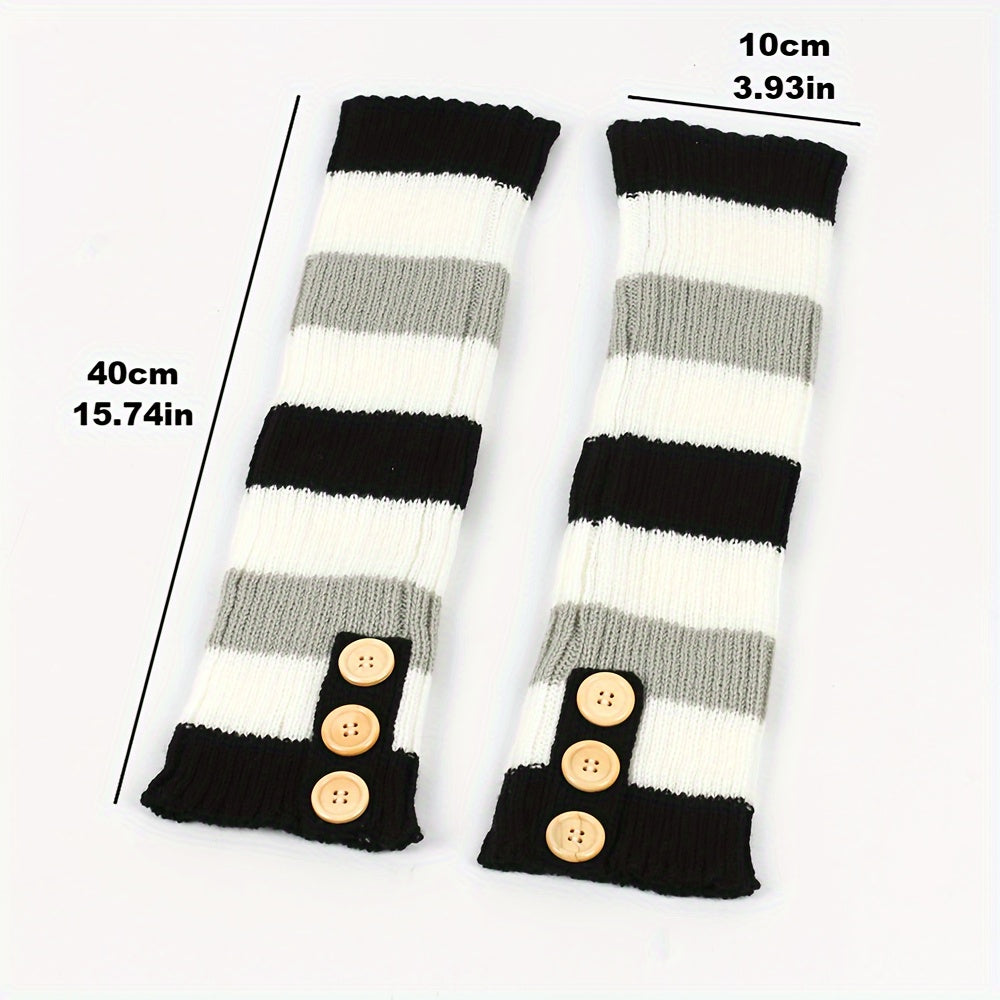 Warm Woolen Button Socks for Winter Long Boots Stacked Socks