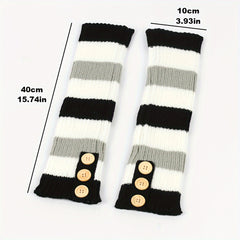 Warm Woolen Button Socks for Winter Long Boots Stacked Socks
