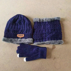 Winter Beanie Hat Scarf Gloves Set Knit Touchscreen 3pcs