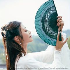Chinese Style Lace Carry on Fan Portable Silky Fan