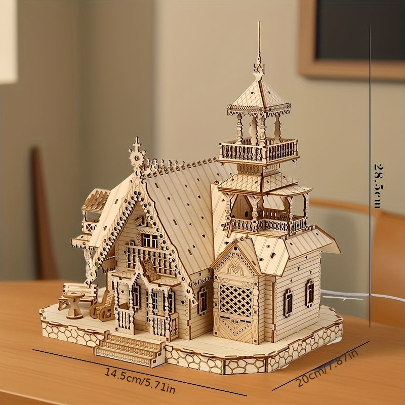 3D Wooden Villa Puzzle Model Adult DIY Home Decoration