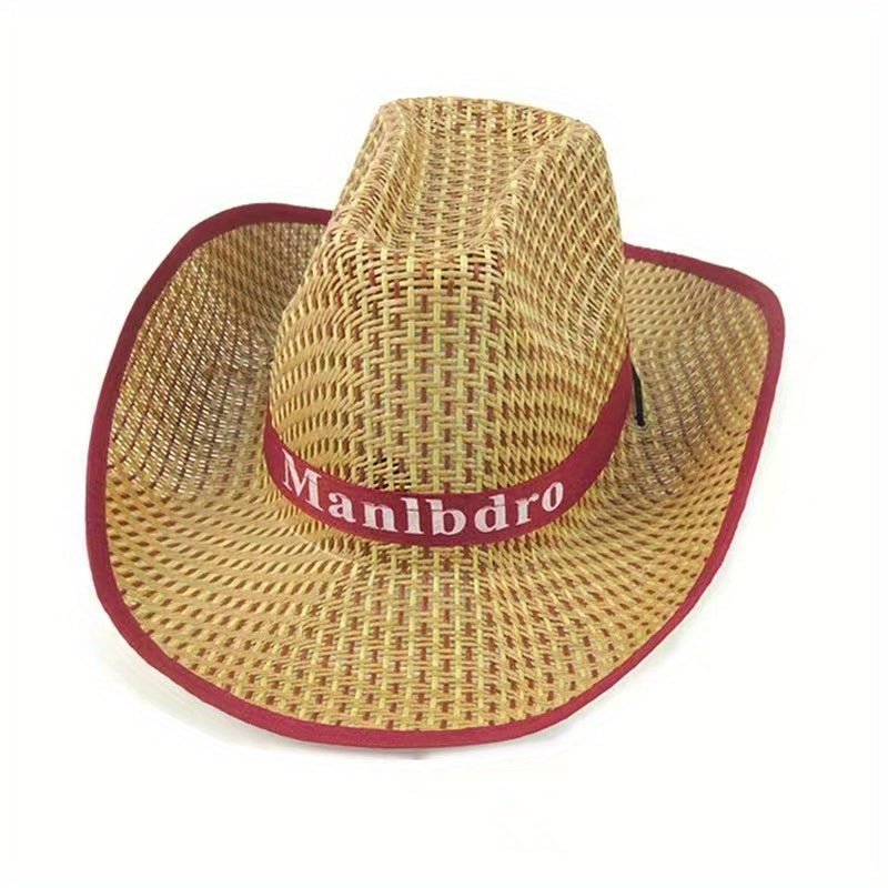 Comfortable Cowboy Hats Knitting Paper Mens Straw Hat Western Sunshade