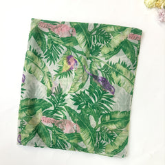 Green Leaves Print Voile Scarf Boho Thin Casual Shawl Women Wrap