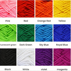 24pcs Crochet Yarn Set - Acrylic and Cotton - 10g - 12 Stitches - 2 Hooks