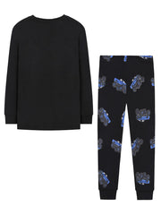 Kid's MONSTER TRUCK Print Pajama Set Long Sleeve Top & Pants