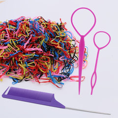 1000pcs Mini Hair Ties With Comb Hair Styling Tools