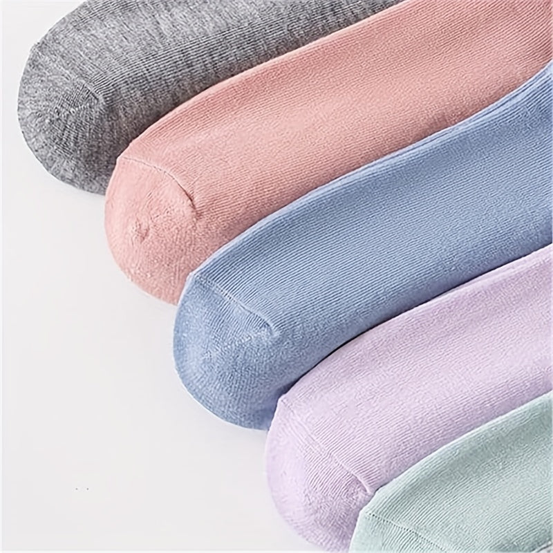 10 Pairs Solid Crew Sports Socks Women's Stockings & Hosiery