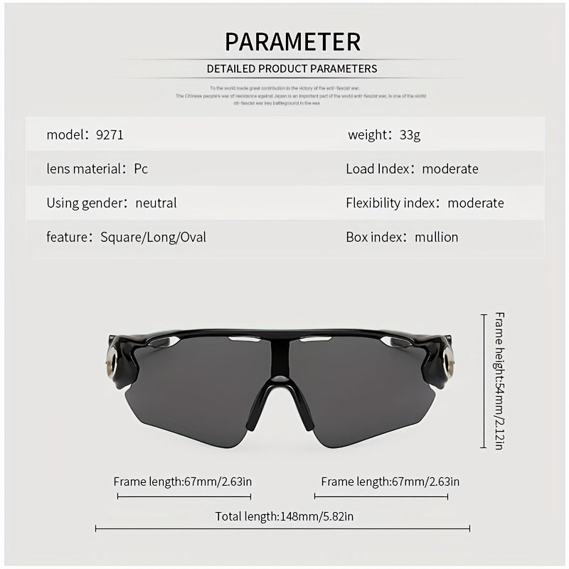 Men's Single Lens Sports Sunglasses Windproof Goggles UV Protection