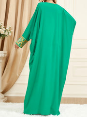 Women's Applique Batwing Sleeve Maxi Dress