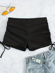 High Waist Solid Swimsuit Boxer Shorts