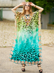 Boho Leopard Print Cover Up Dress
