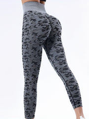 Camouflage Pattern Yoga Leggings High Waist Sports Tight Pants