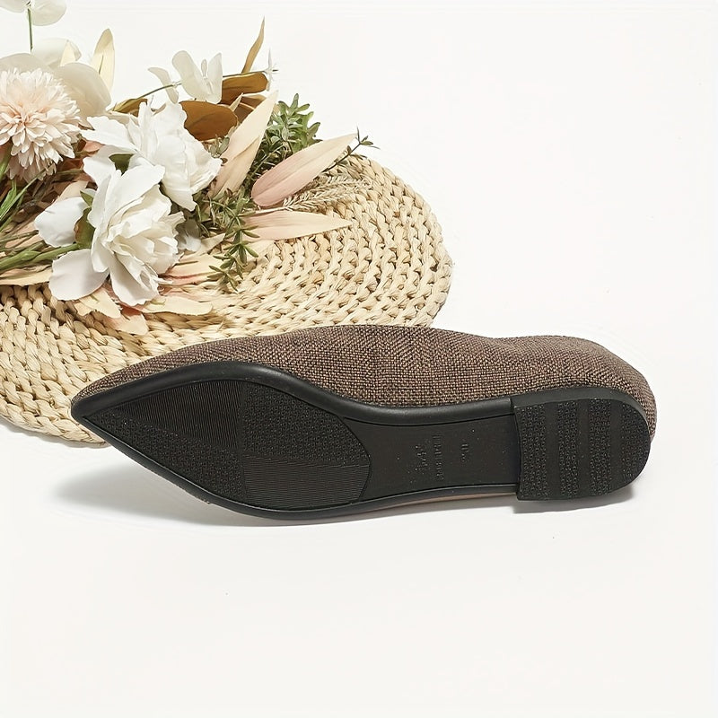 Women's Soft Sole Ballet Shoes Point Toe Colorblock Flats