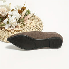 Women's Soft Sole Ballet Shoes Point Toe Colorblock Flats