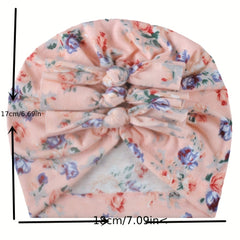 Small Floral Kelp Knot Baby Hat For Boys And Girls