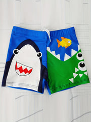 Boys Dinosaur DUDE Print Swim Trunks Stretchy Beach Shorts