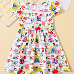 Girls School Print Casual Summer Dress
