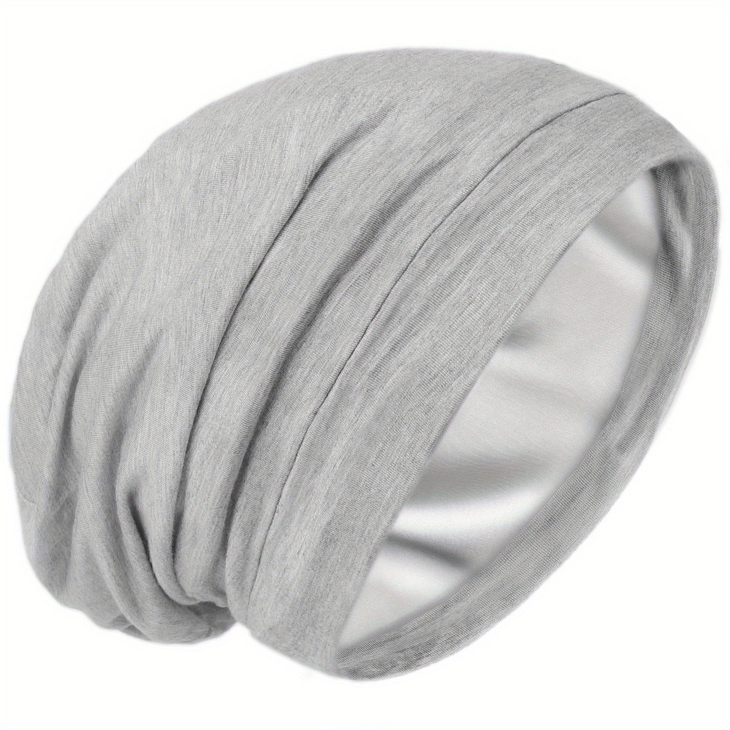 Men's Single Layer Satin Nightcap with Cotton Outer and Silk Satin Inner