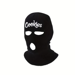 Unisex Thermal 3 Hole Balaclava Hat Cookies Embroidered Full Face Covering
