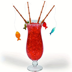 12pcs Mini Fishing Rod Cake Decoration for Party Gathering