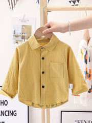 Toddler Baby Casual Shirt Kids Button Down Long Sleeve Top