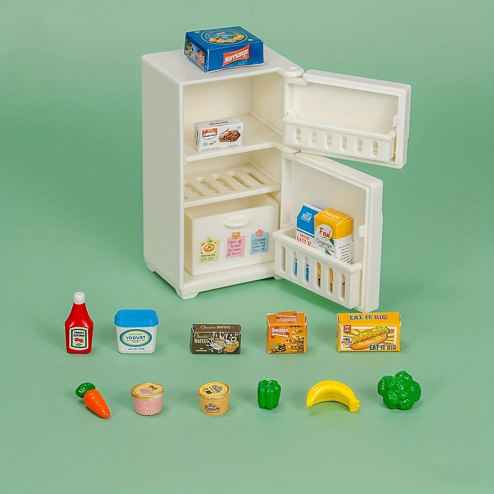 Mini Refrigerator Toys Set for House Decoration and Role Playing