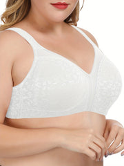 Graphic Print Lace Seamless Bra Plus Size Women's Bra
