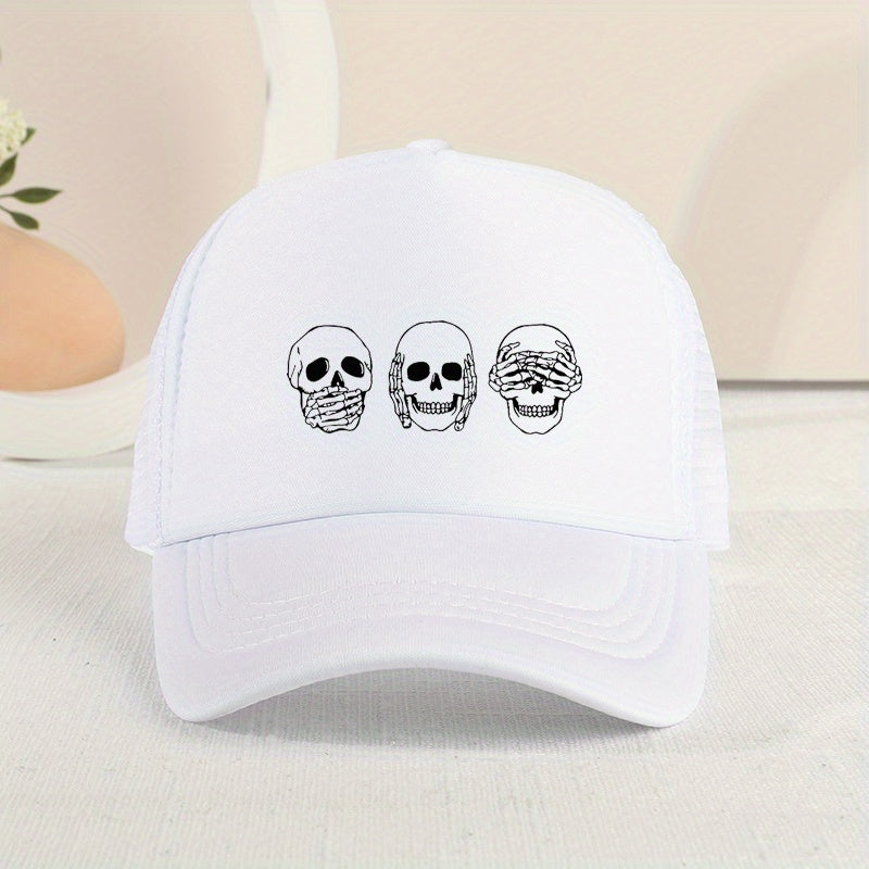 Children's Three Skulls Mesh Baseball Cap Sunshade Breathable Cap ForBoys