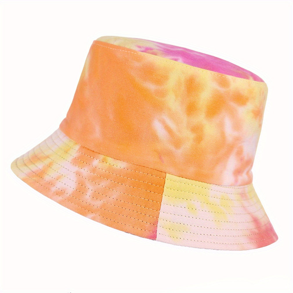 Tie Dye Sunshade Bowl Hat Double Sided Fisherman Hat