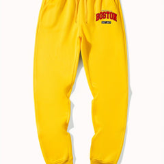 Boston 5072 Letter Print Casual Joggers Men's Sweatpants