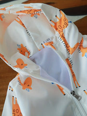 Boys Giraffe Print Hooded Windbreaker Jacket