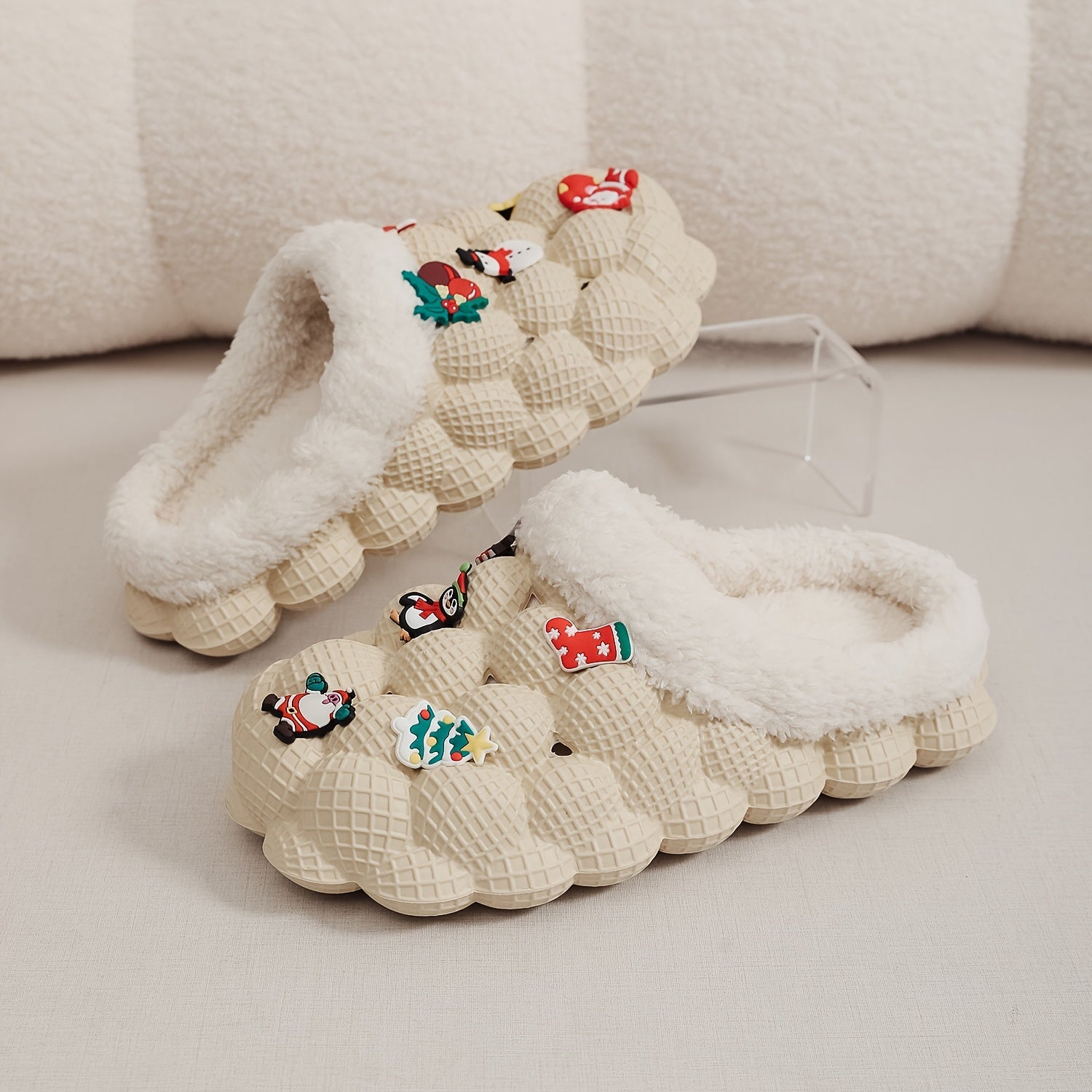 Boys Cartoon Plus Fleece House Shoes - Warm Non Slip Indoor Shoes