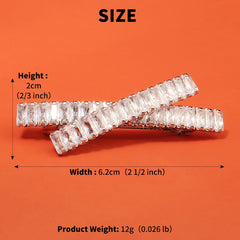 Crystal Hairpin Barrette Bridal Rhinestone Hair Clips Ponytail Holder