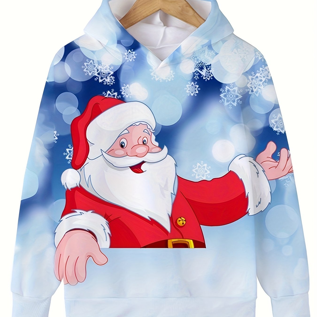 Santa Claus Graphic Hooded Sweatshirt for Kids