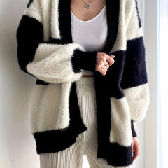 Loose Block Cardigan Long Sleeve for Fall & Winter